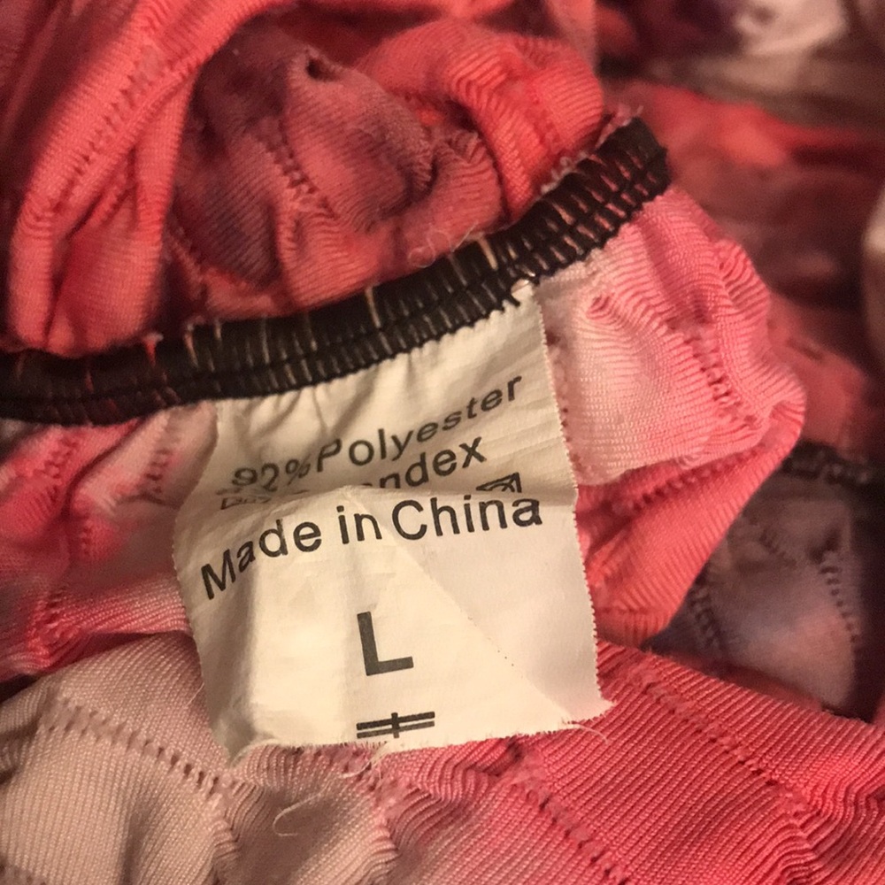 Leggings soft Tie-Dye Textured Leggings Pink & Black size Large tye dye spandex - Picture 9 of 10